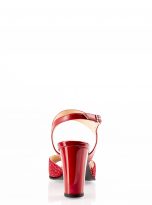 Sandale rosii din piele naturala